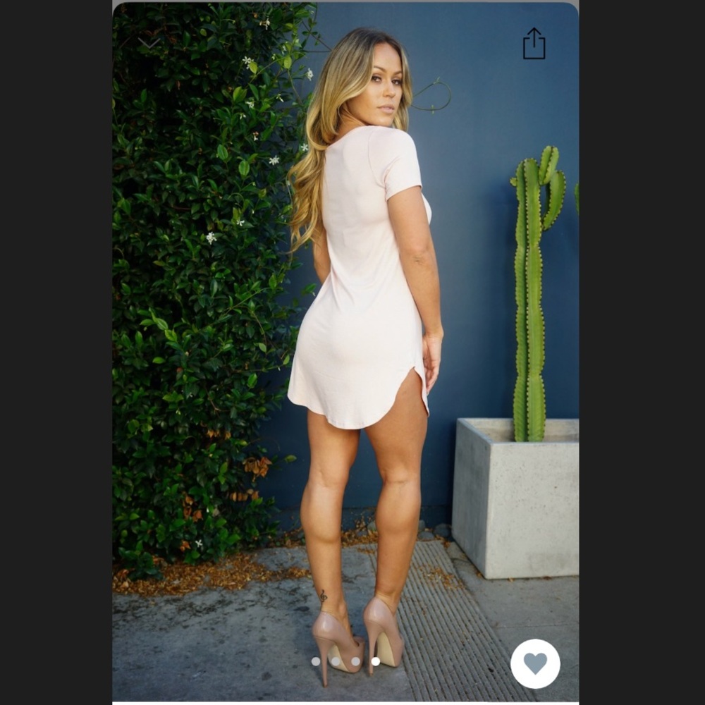 Dusty Rose Dress With Slight Opening on the Side.